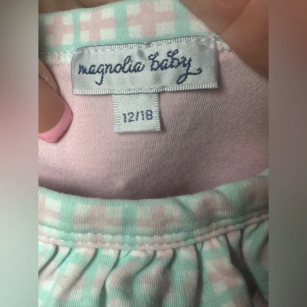 Magnolia Baby Pink Short Set with Bunny Design Size 12-18 months Easter Spring